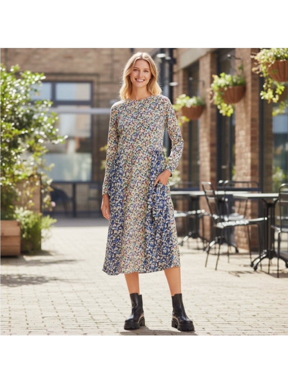 Levi's Women’s Floral Multicolor Midi Oversized Dress Size: SP